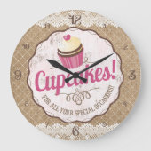 ヴィンテージのラベルのバーラップのレースのパン屋の台所時計 ラージ壁時計 (正面)