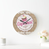 ヴィンテージのラベルのバーラップのレースのパン屋の台所時計 ラージ壁時計 (ホーム)
