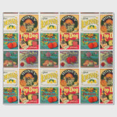 ヴィンテージのラベルのパターン ラッピングペーパー (フラット)