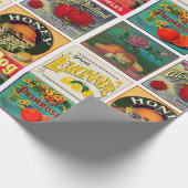 ヴィンテージのラベルのパターン ラッピングペーパー (角)