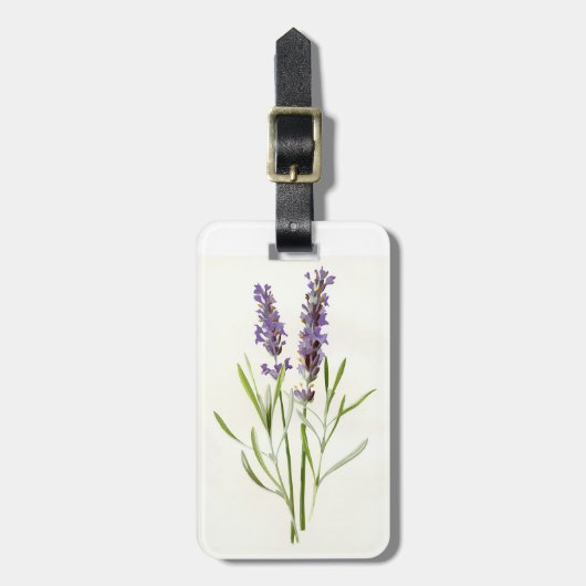 ヴィンテージのラベンダー ラゲッジタグ (正面縦)