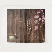 ヴィンテージのランタンのピンクの花の結婚式の背景幕 タペストリー (正面(横))