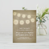 ヴィンテージのランタンの素朴な保存日付カード セーブザデート (スタンド正面)