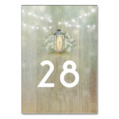 ヴィンテージのランタンの素朴な花の納屋の結婚式 テーブルナンバー (裏面)