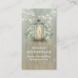 ヴィンテージのランタンライトおよびベビーの呼吸花柄 名刺