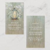 ヴィンテージのランタンライトおよびベビーの呼吸花柄 名刺 (正面/裏面)