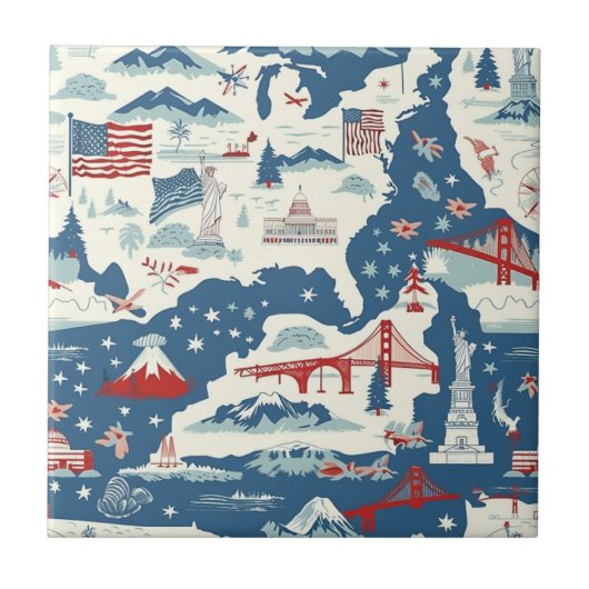 ヴィンテージのランドマークパターン(2) タイル (正面)