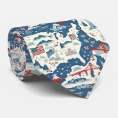 ヴィンテージのランドマークパターン(2) ネクタイ (ロール)