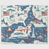 ヴィンテージのランドマークパターン(2) ラッピングペーパー (フラット)