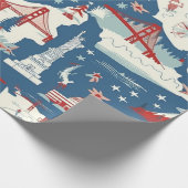 ヴィンテージのランドマークパターン(2) ラッピングペーパー (角)