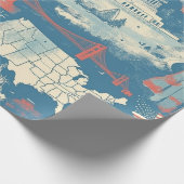 ヴィンテージのランドマークパターン(3) ラッピングペーパー (角)