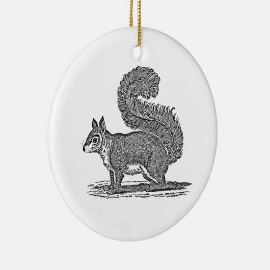 ヴィンテージのリスのイラストレーション- 1800'sリス セラミックオーナメント (右)