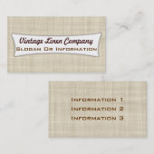 ヴィンテージのリネン名刺 名刺 (正面/裏面)