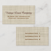 ヴィンテージのリネン専門の名刺 名刺 (正面/裏面)