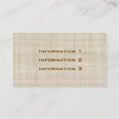 ヴィンテージのリネン専門の名刺 名刺 (裏面)