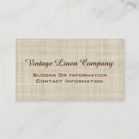 ヴィンテージのリネン専門の名刺 名刺 (正面)