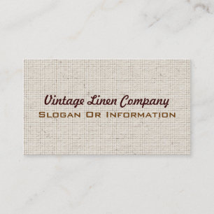ヴィンテージのリネン生地の名刺 名刺