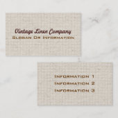 ヴィンテージのリネン生地の名刺 名刺 (正面/裏面)