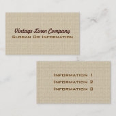 ヴィンテージのリネン背景の名刺 名刺 (正面/裏面)