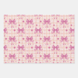 ヴィンテージのリボンと星 ラッピングペーパーシート