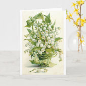 ヴィンテージのリリー・オブ・ザ・バレー カード (黄色い花)