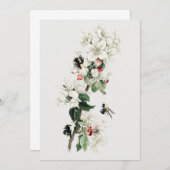 ヴィンテージのリンゴの花のイラスト 招待状 (正面/裏面)