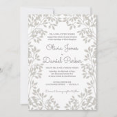 ヴィンテージのリーフ結婚フレーム 招待状 (正面)