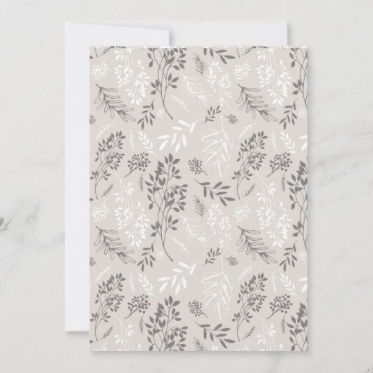 ヴィンテージのリーフ結婚フレーム 招待状 (裏面)