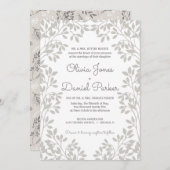 ヴィンテージのリーフ結婚フレーム 招待状 (正面/裏面)