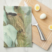 ヴィンテージのルイフェルテスによる湿原の海岸の鳥 キッチンタオル (四つ折り)
