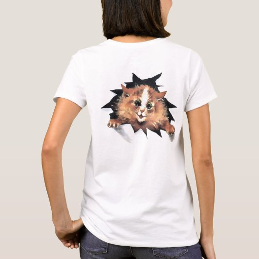 ヴィンテージのルイWainのつらら猫のTシャツ Tシャツ (裏面)
