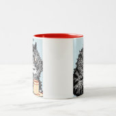 ヴィンテージのルイWainのティーカップ猫の芸術のギフトのマグ ツートーンマグカップ (中央)