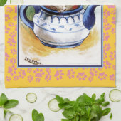 ヴィンテージのルイWainのティーポット猫の足のふきん キッチンタオル (折り畳み)