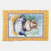 ヴィンテージのルイWainのティーポット猫の足のふきん キッチンタオル (横)