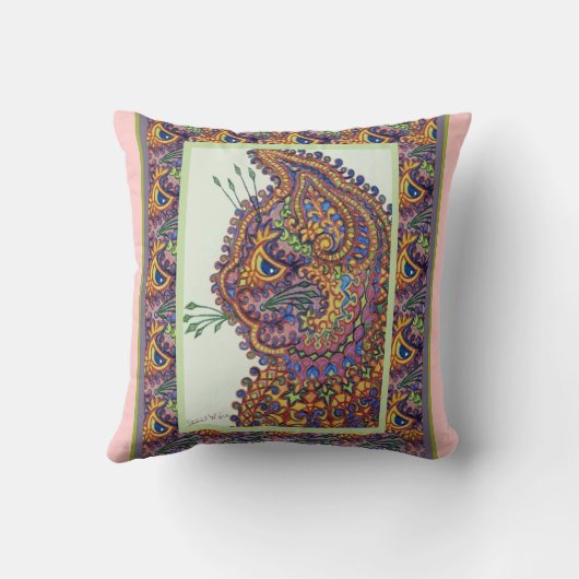 ヴィンテージのルイWainの壁紙猫の装飾用クッション クッション (裏面)