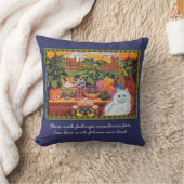 ヴィンテージのルイWainの植物学者猫の芸術のクッション クッション (ブランケット)