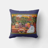 ヴィンテージのルイWainの植物学者猫の芸術のクッション クッション (裏面)