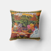 ヴィンテージのルイWainの花の恋人猫の装飾用クッション クッション (裏面)