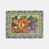 ヴィンテージのルイWainの花猫の芸術毛布 フリースブランケット (正面(横))
