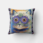 ヴィンテージのルイWainの花猫の装飾用クッション クッション (裏面)