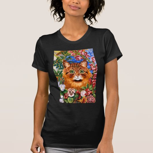ヴィンテージのルイWainの花猫のTシャツ Tシャツ (正面)