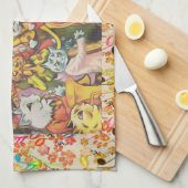 ヴィンテージのルイWainジャズ風の音楽的な猫バンド キッチンタオル (四つ折り)