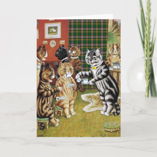 ヴィンテージのルイWain猫のお茶会カード カード (正面)