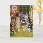 ヴィンテージのルイWain猫のお茶会カード カード (黄色い花)