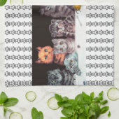 ヴィンテージのルイWain猫の夕食時の芸術のふきん キッチンタオル (折り畳み)