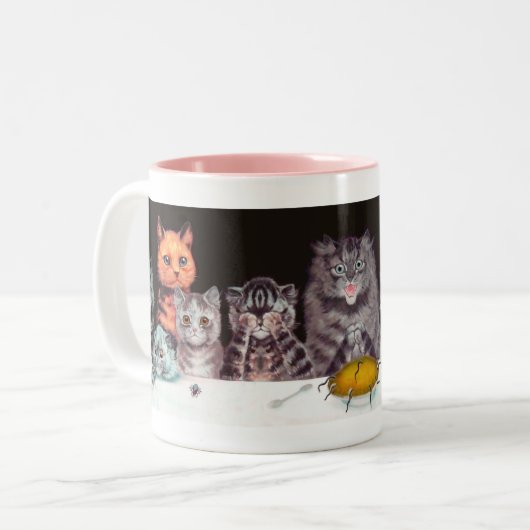 ヴィンテージのルイWain猫の感謝祭のマグ ツートーンマグカップ (正面左)