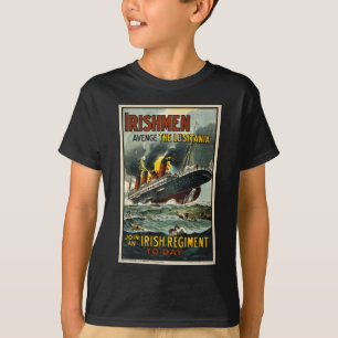 ヴィンテージのルシタニアポスター(募集しているアイルランド語)船 Tシャツ