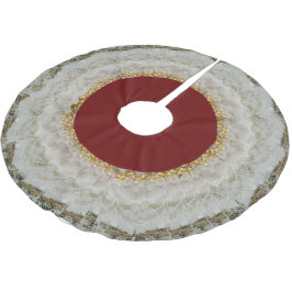 ヴィンテージのルックスのレースのクリスマスツリースカート ブラッシュドポリエステルツリースカート