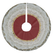 ヴィンテージのルックスのレースのクリスマスツリースカート ブラッシュドポリエステルツリースカート (正面)