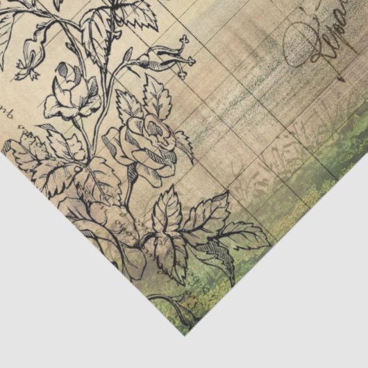 ヴィンテージのルースターとヘンエフエマデクページ 薄葉紙 (詳細)